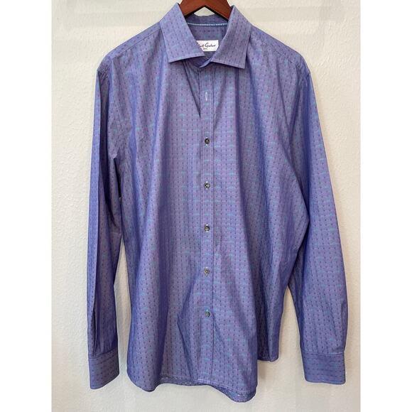Robert Graham Other - Robert Graham Long Sleeved Purple Dress Shirt Size 46 Neck 18.